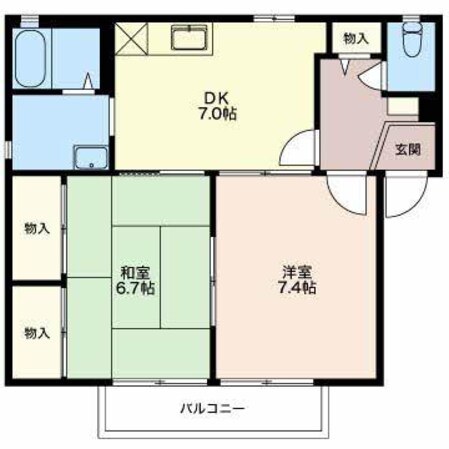 ライフタウンサンライズＢの物件間取画像